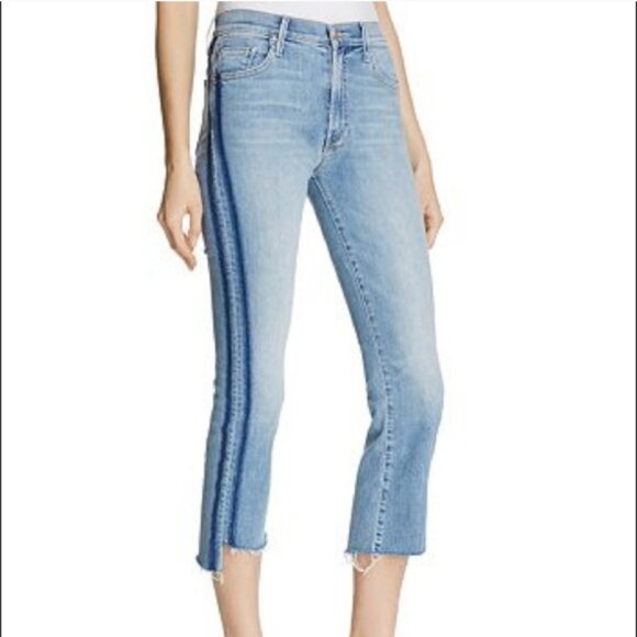 Mother Denim Insider Crop Fray Light Kitty Racer Size 26 - Picture 4 of 15